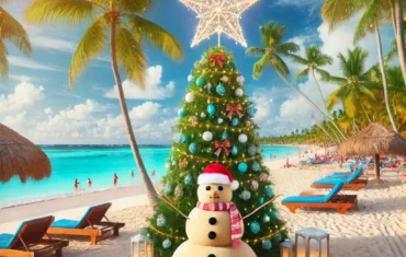 Punta Cana christmas tree on a beach