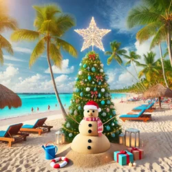 Punta Cana christmas tree on a beach